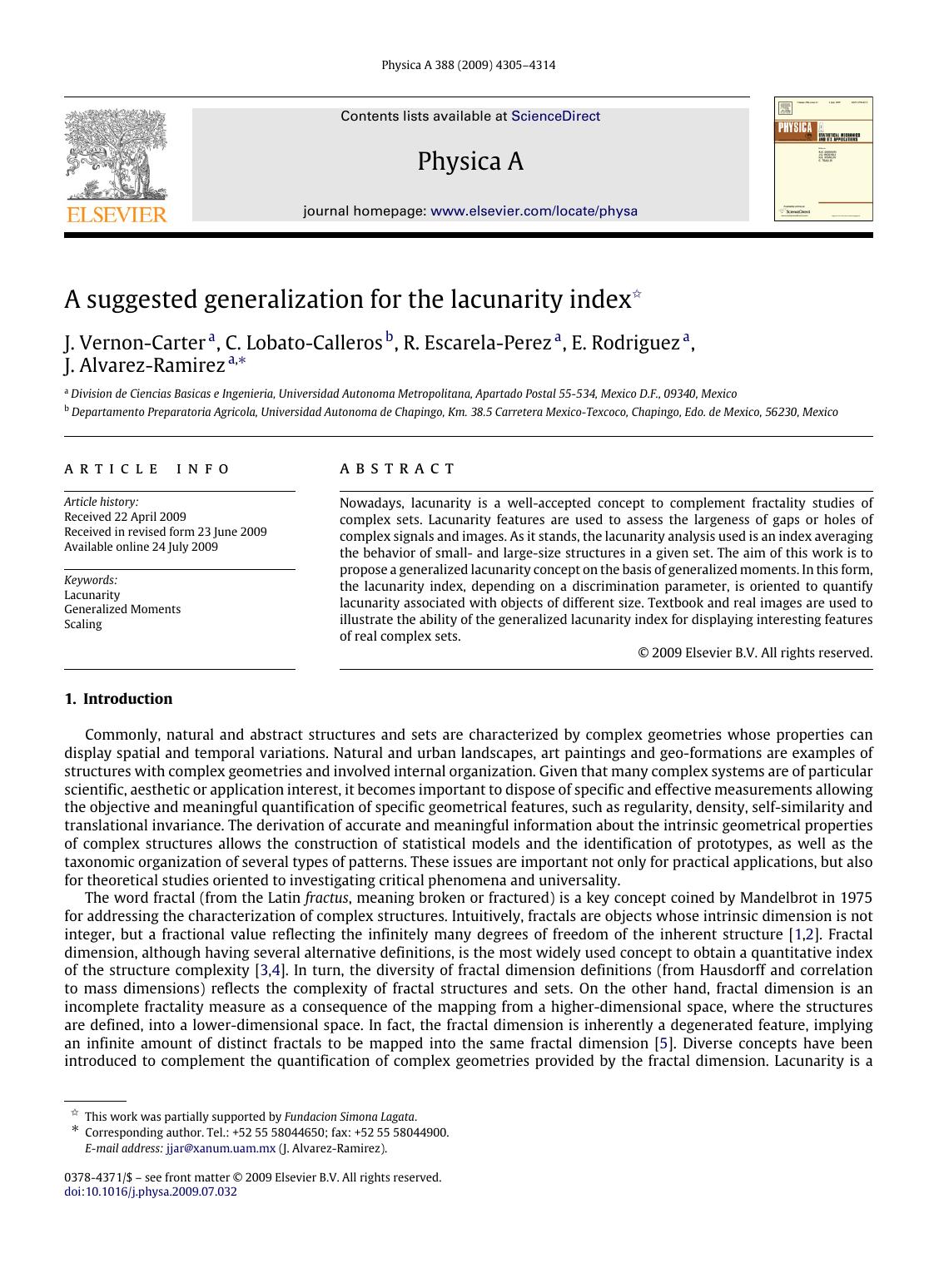 4305-4314 by J. Vernon-Carter; C. Lobato-Calleros; R. Escarela-Perez; E. Rodriguez; J. Alvarez-Ramirez
