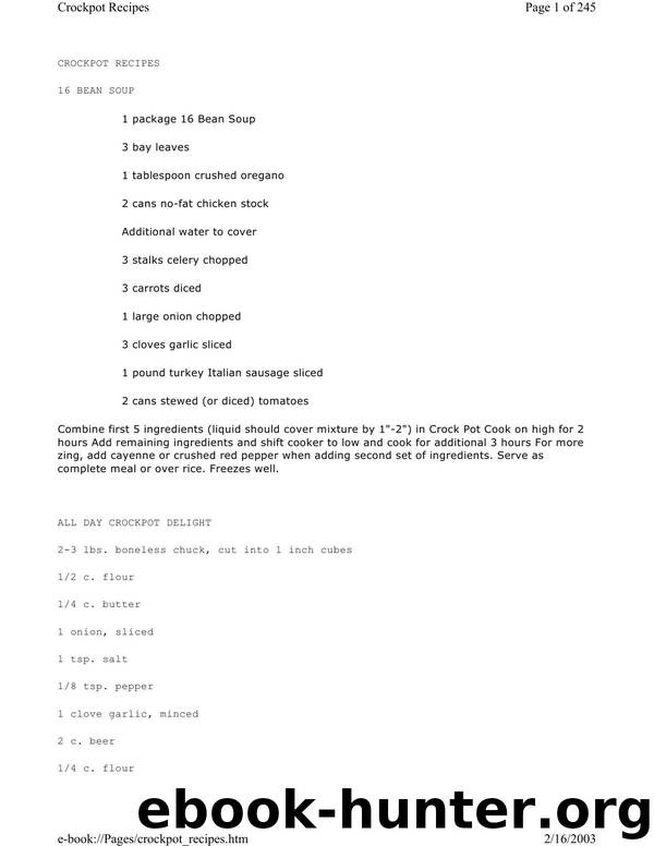 450 Crockpot Recipes by Various