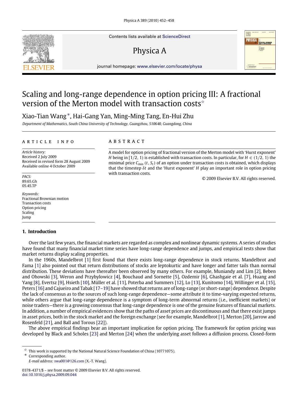 452-458 by Xiao-Tian Wang; Hai-Gang Yan; Ming-Ming Tang; En-Hui Zhu