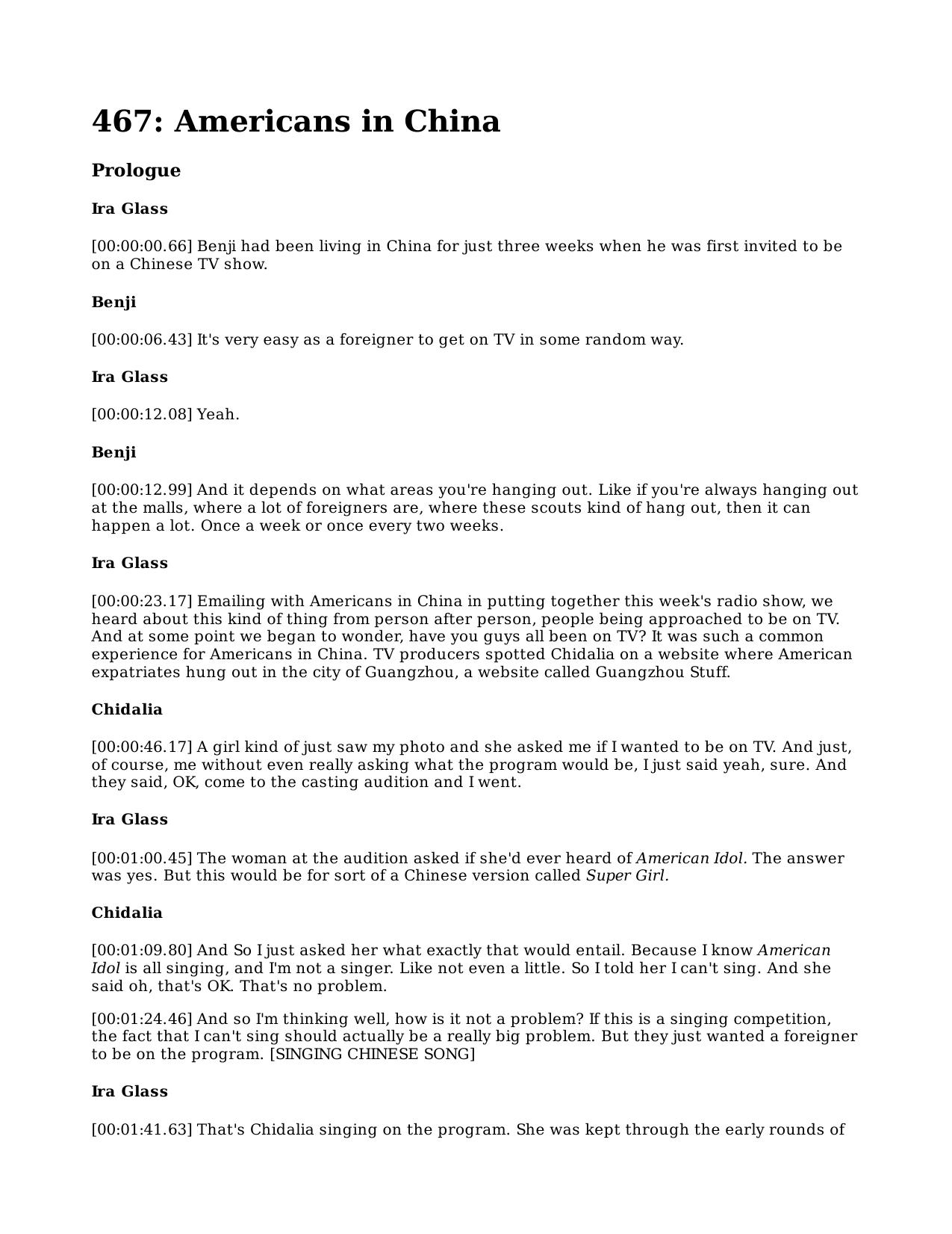 467 Americans in China by unknow