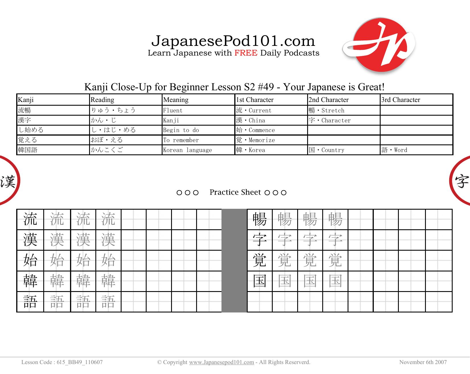 49. Your Japanese is Great! by Kanji Close-Up