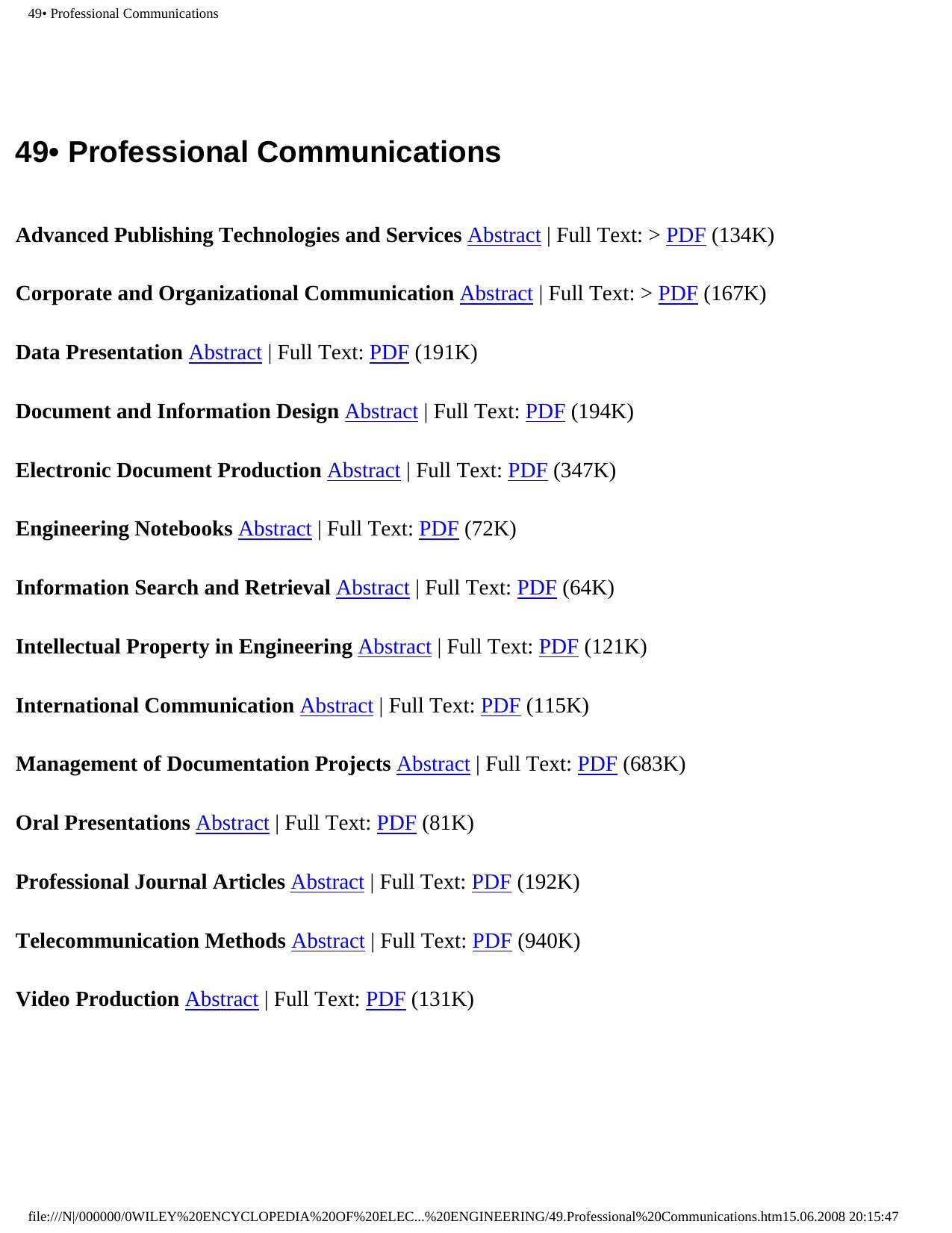 49.Professional Communications by John G. Webster (Editor)