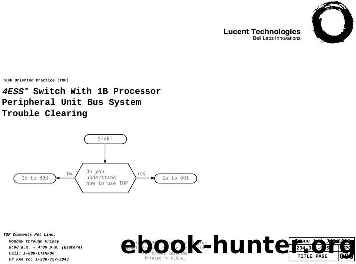 4ESS (TM) Switch With 1B Processor - Peripheral Unit Bus System - Trouble Clearing by Lucent Technologies