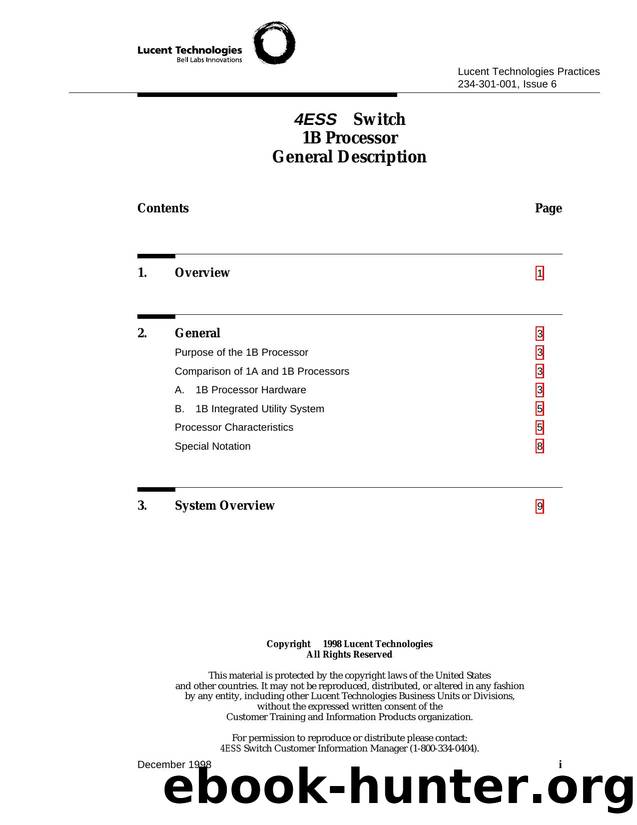 4ESS Switch 1B Processor General Description by Unknown