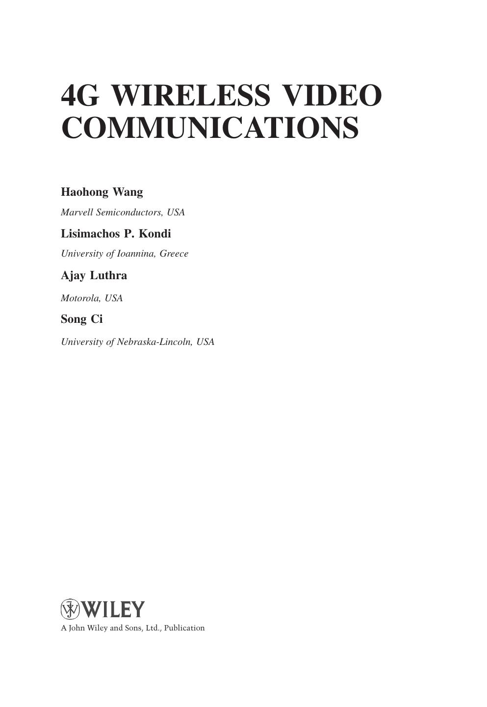 4G Wireless Video Communications by unknow