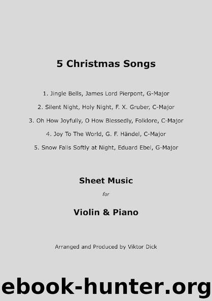 5 Christmas Songs Sheet Music Violin & Piano by Viktior Dick