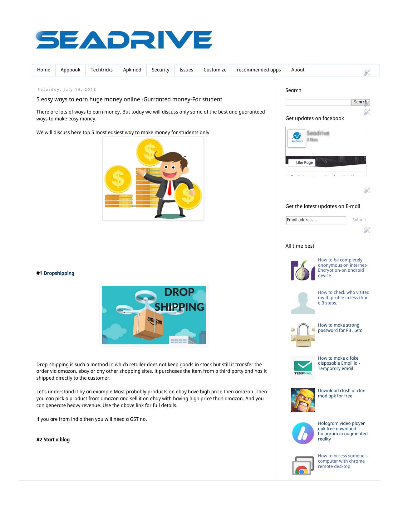 5 easy ways to earn huge money online -Gurranted money-For student by Unknown