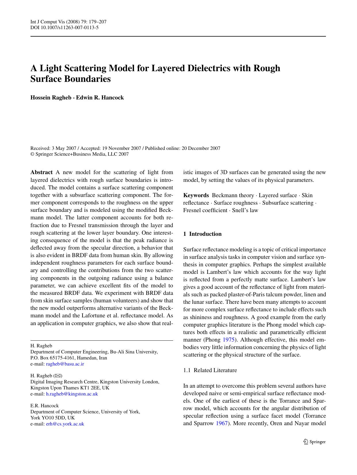 5-A Light Scattering Model for Layered Dielectrics with Rough Surface Boundaries by Unknown