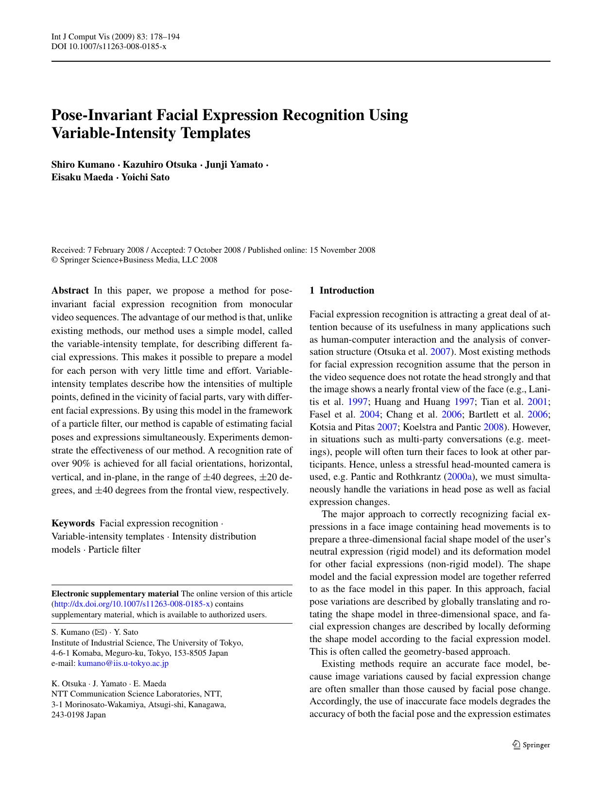 5-Pose-Invariant Facial Expression Recognition Using Variable-Intensity Templates by Unknown