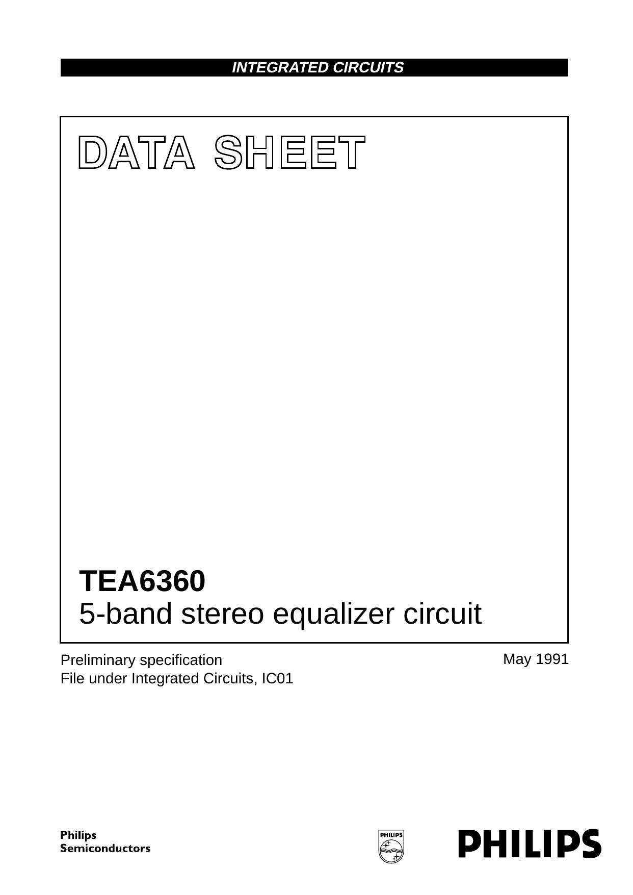 5-band stereo equalizer circuit by Philips Semiconductors