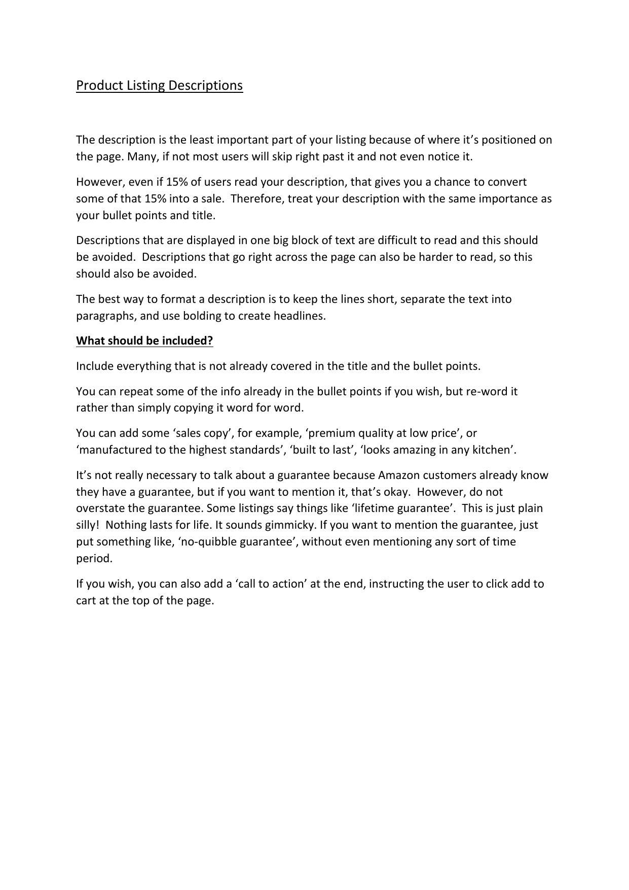 5.1 Product Listing Descriptions.pdf by Julie Wilson
