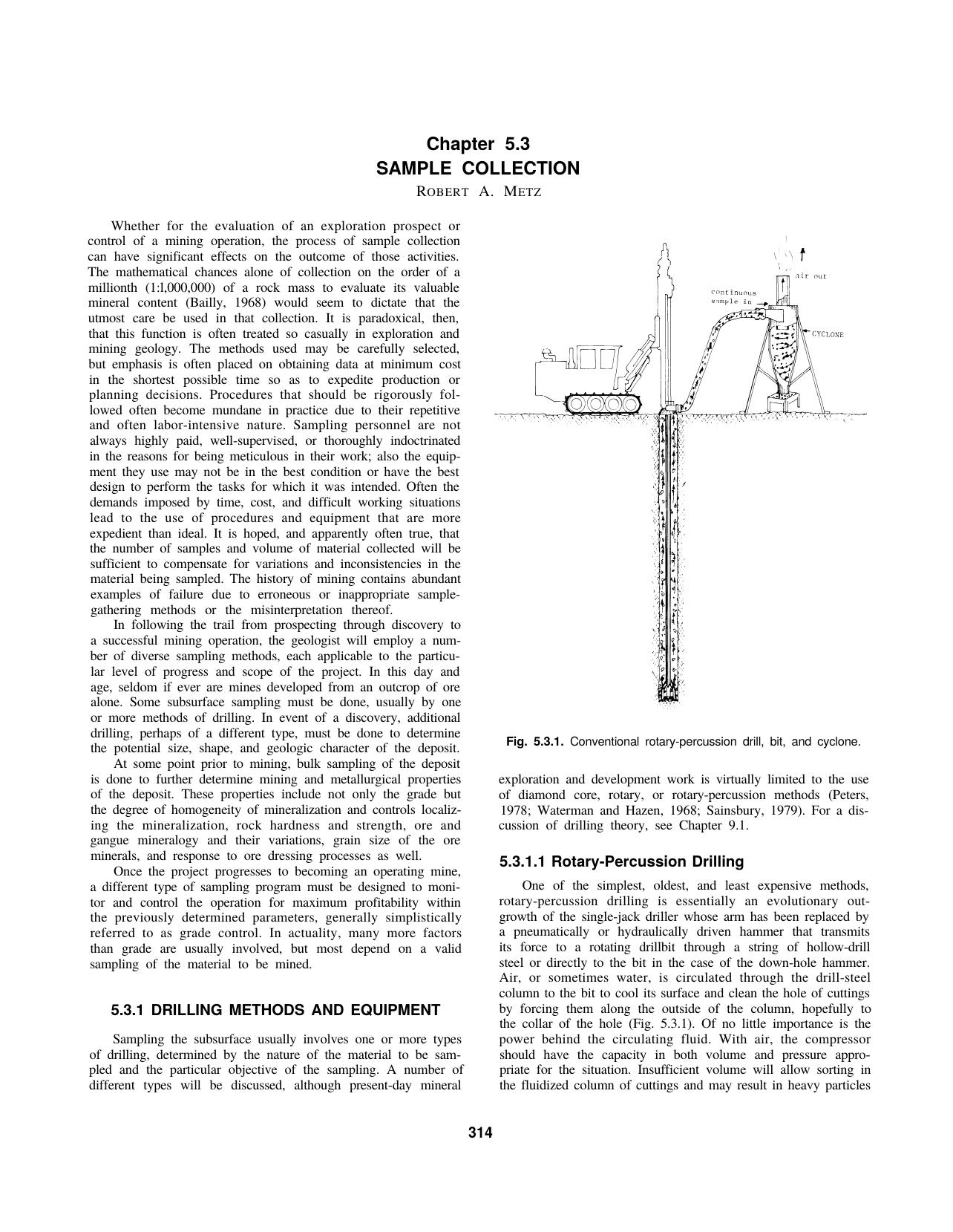 5.3 Sample Collection by Society for Mining Metallurgy & Exploration Inc