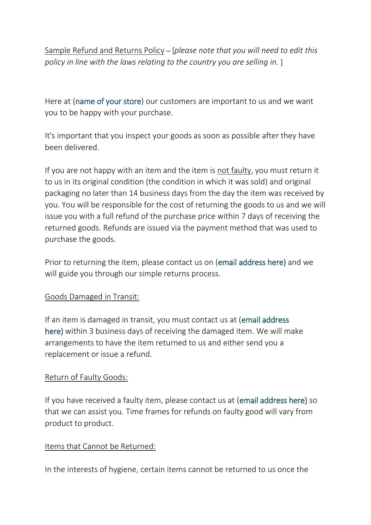 5.4 SAMPLE REFUND AND RETURN POLICY.pdf by Julie Wilson