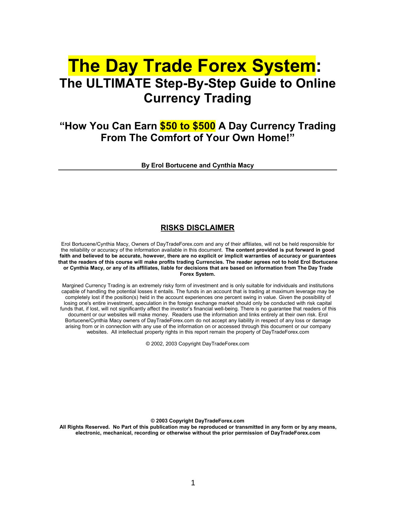 50 Per Day Trading Forex by Unknown
