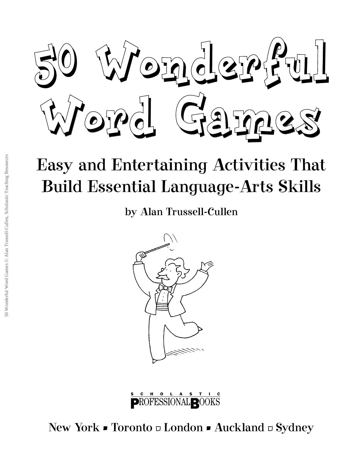 50 Wonderful Word Games (Grades 3-6) by Trussell-Cullen Alan