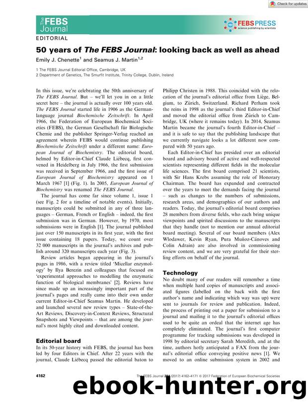 50Â years of The FEBS Journal: looking back as well as ahead by Unknown