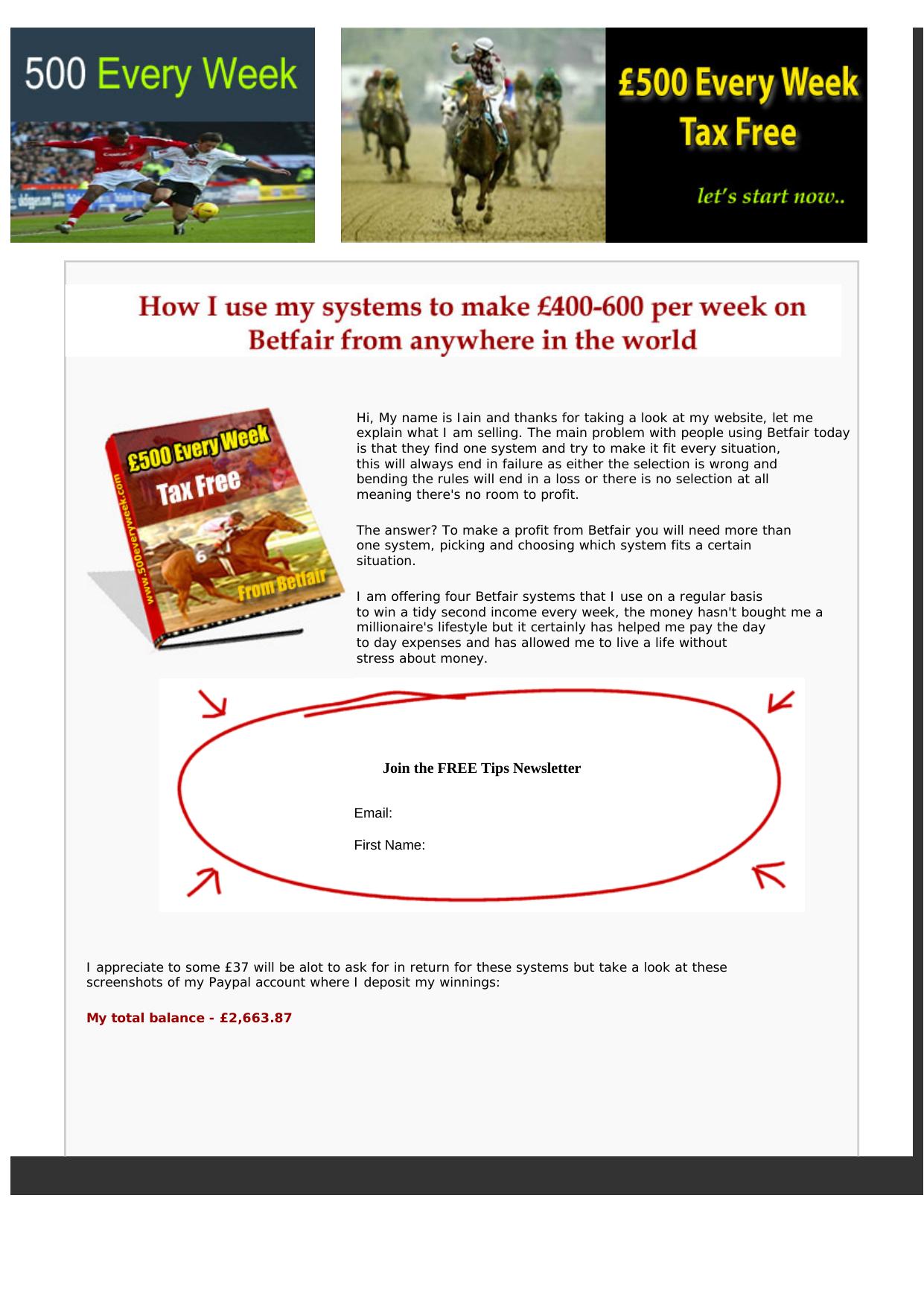 500 Every Week From Betfair.. by Best of Kuszter's Collection