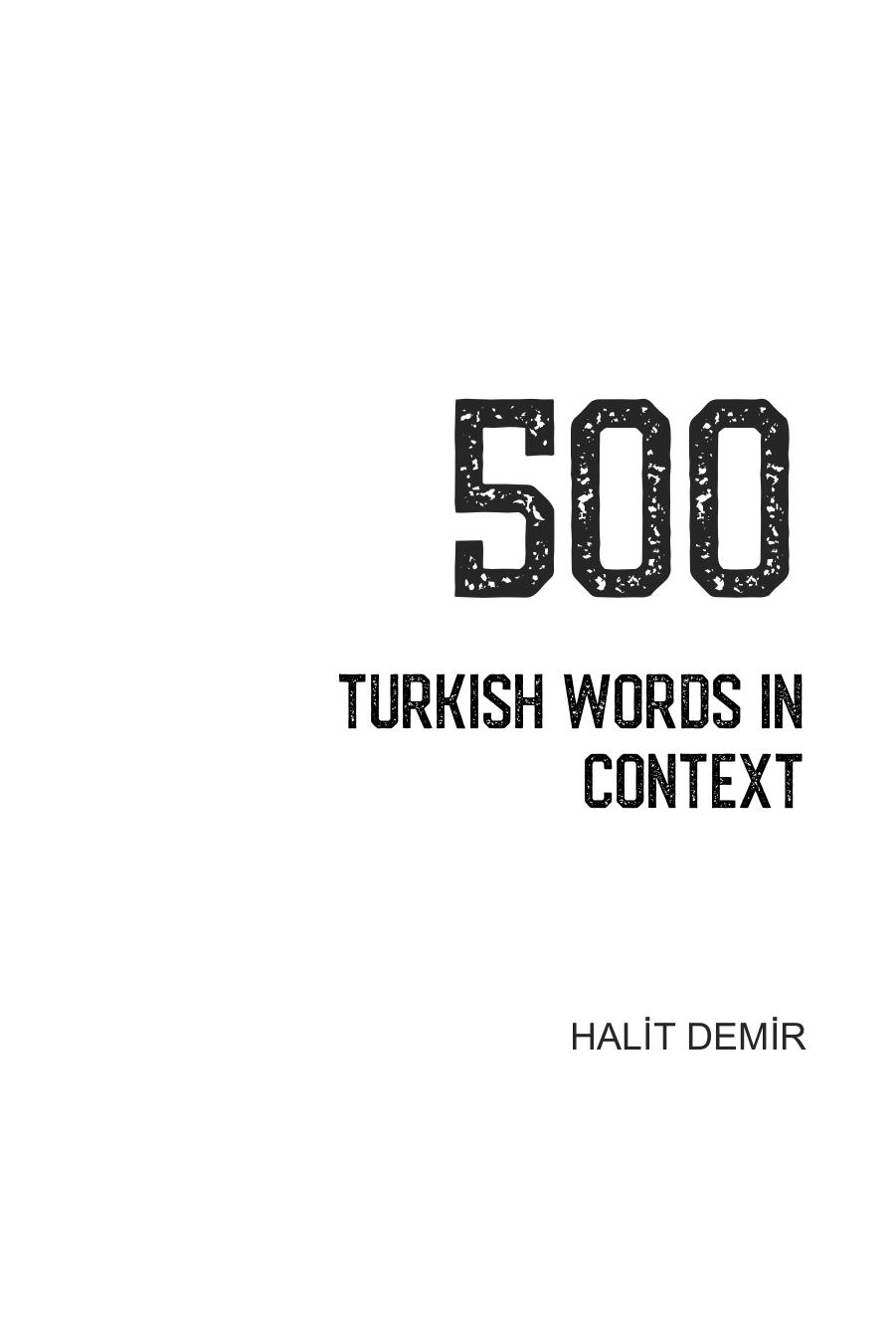 500 Turkish Words in Context by Halit Demir