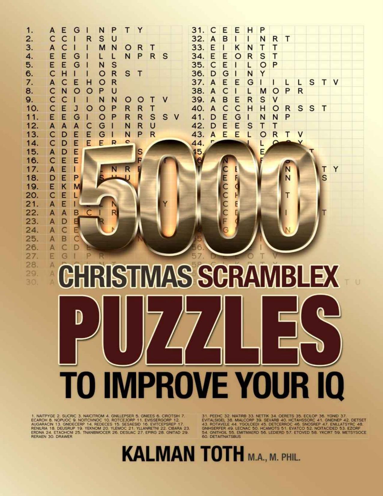 5000 Christmas Scramblex Puzzles To Improve Your IQ by Kalman Toth M.A. M.PHIL