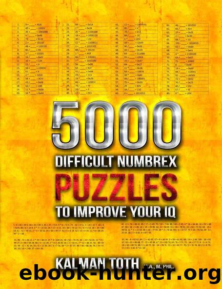 5000 Difficult Numbrex Puzzles to Improve Your IQ by Kalman Toth