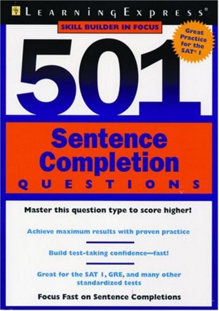 501 Sentence Completion Questions by Unknown