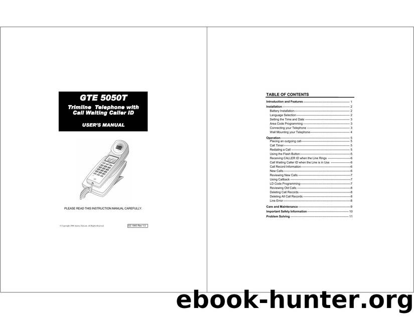 5050T Slimline Phone User Guide by Unknown