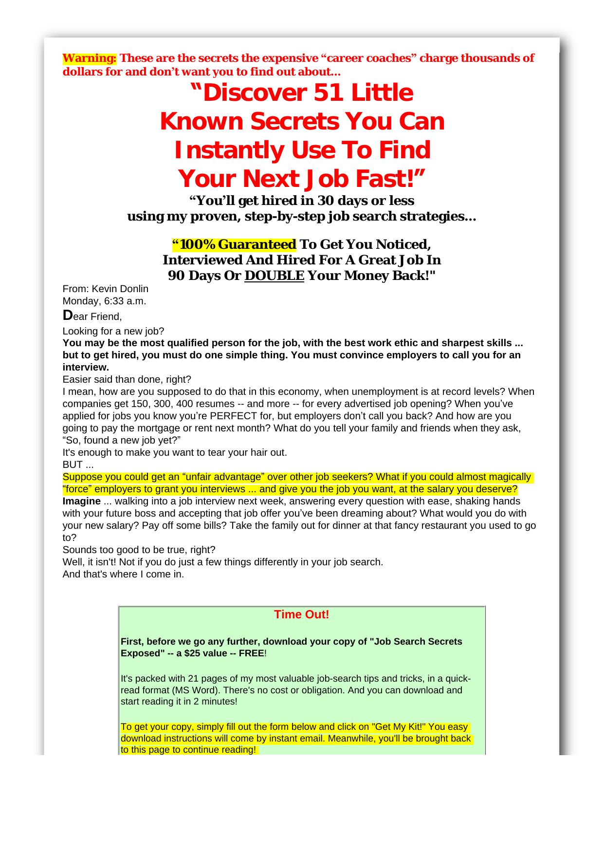 51 Ways To Find Your Next Job Fast! by Best of Kuszter's Collection