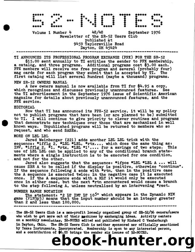 52 Notes 09-76 by Unknown