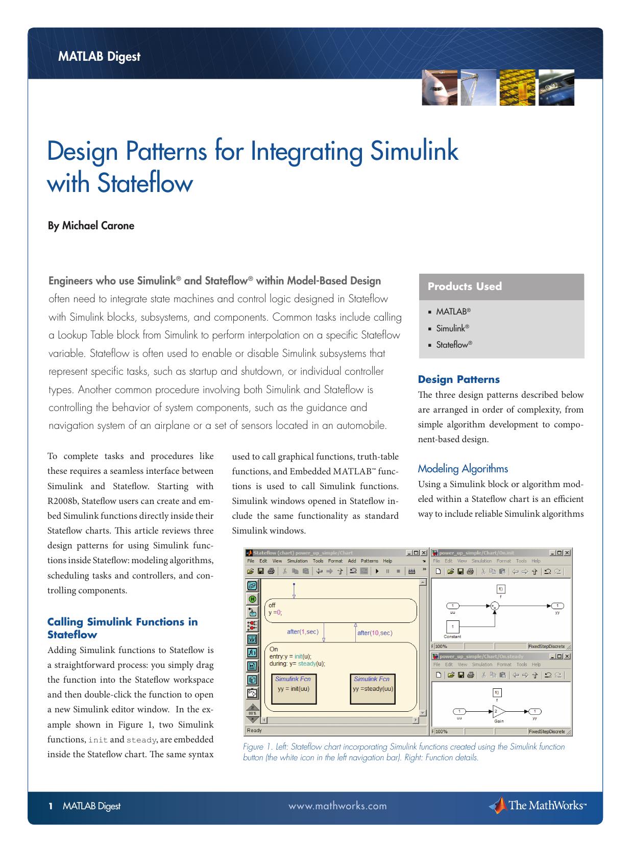 52574 Patterns for Integrating Simulink with Stateflow by Unknown
