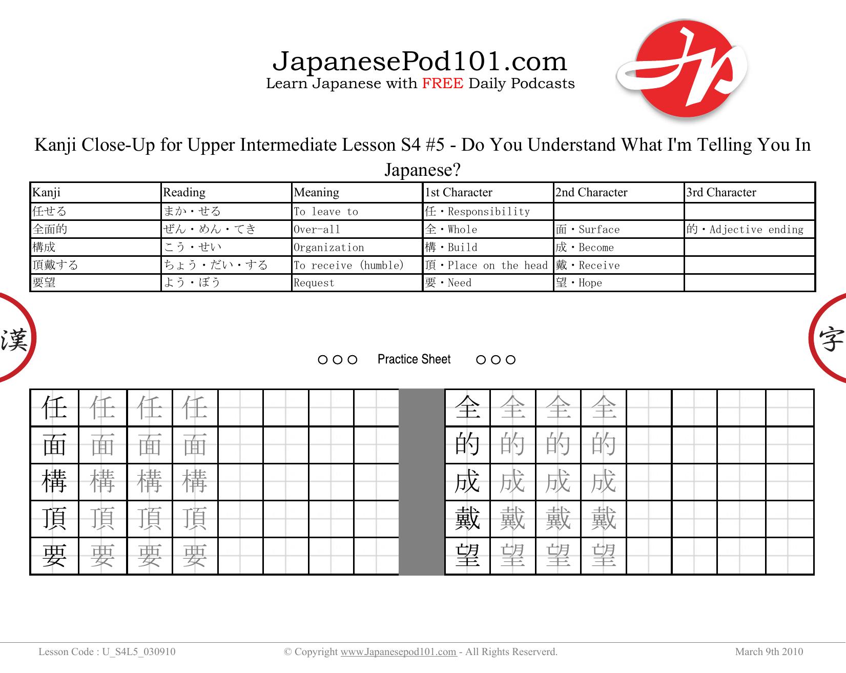 55. Do You Understand What I'm Telling You In Japanese by Kanji Close-Up