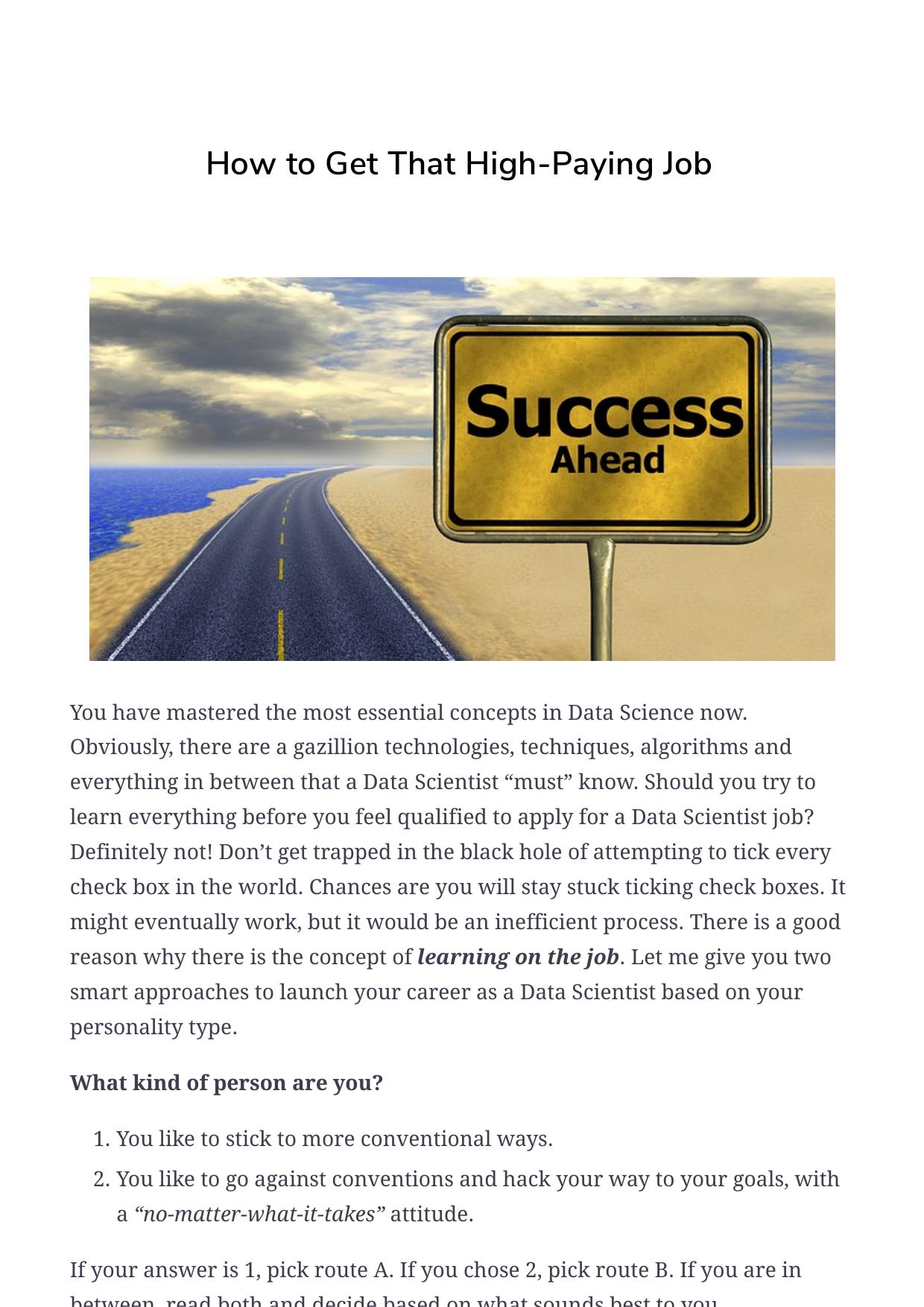 57 How to Get That High Paying Job by Unknown