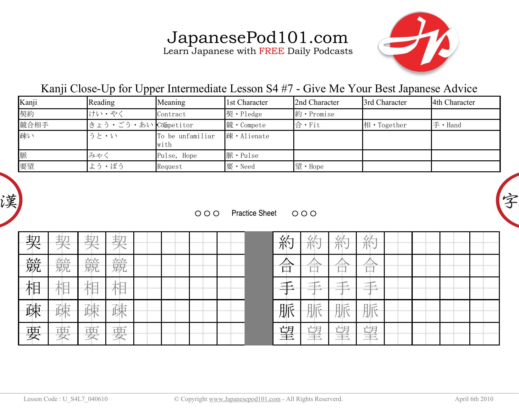 57. Give Me Your Best Japanese Advice by Kanji Close-Up