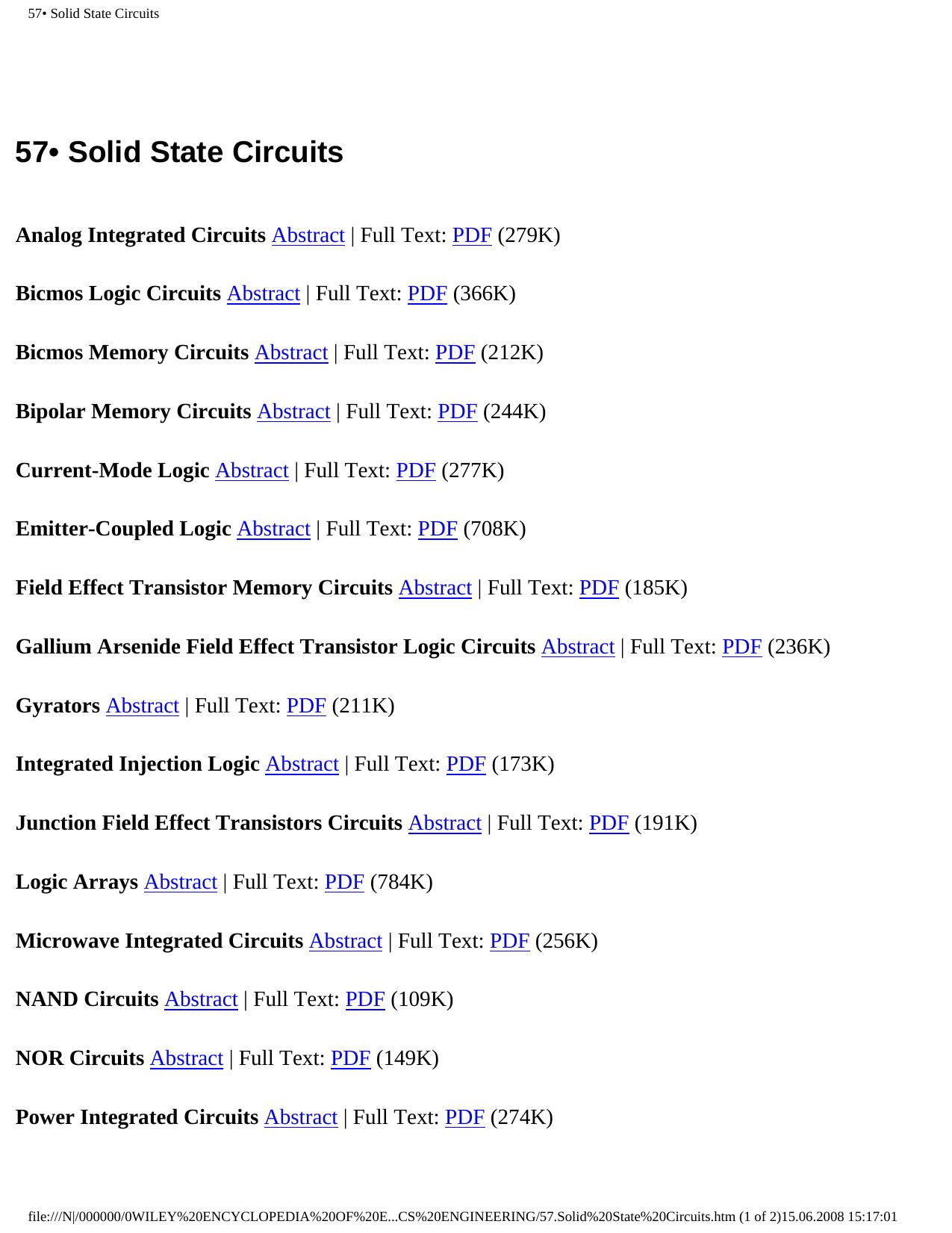 57.Solid State Circuits by John G. Webster (Editor)