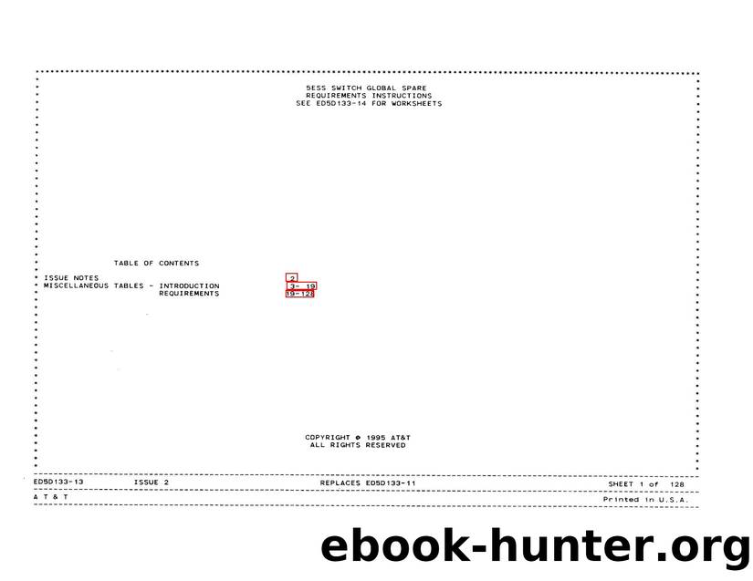 5ESS SWITCH GLOBAL SPARE REQUIREMENTS INSTRUCTIONS by Unknown