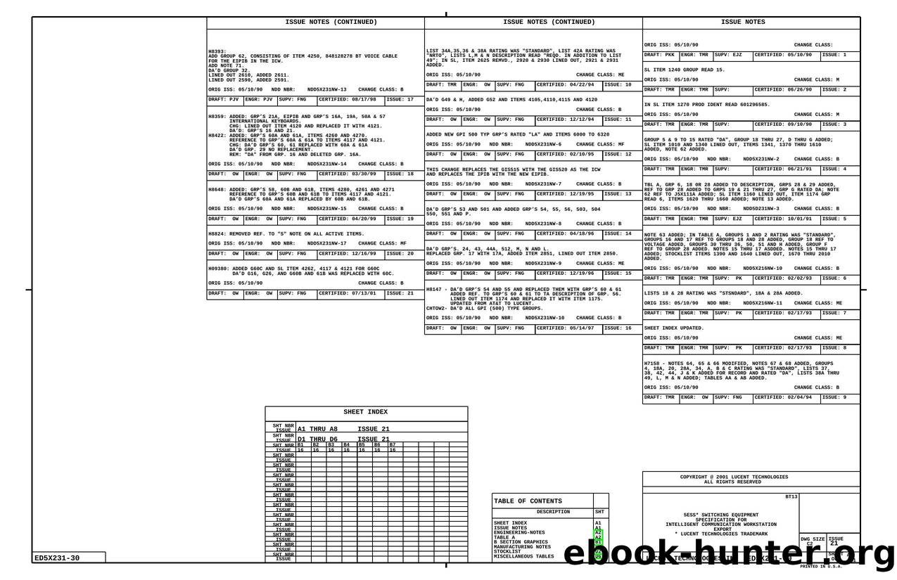 5ESS SWITCHING EQUIPMENT SPECIFICATION FOR INTELLIGENT COMMUNICATION WORKSTATION EXPORT by Unknown