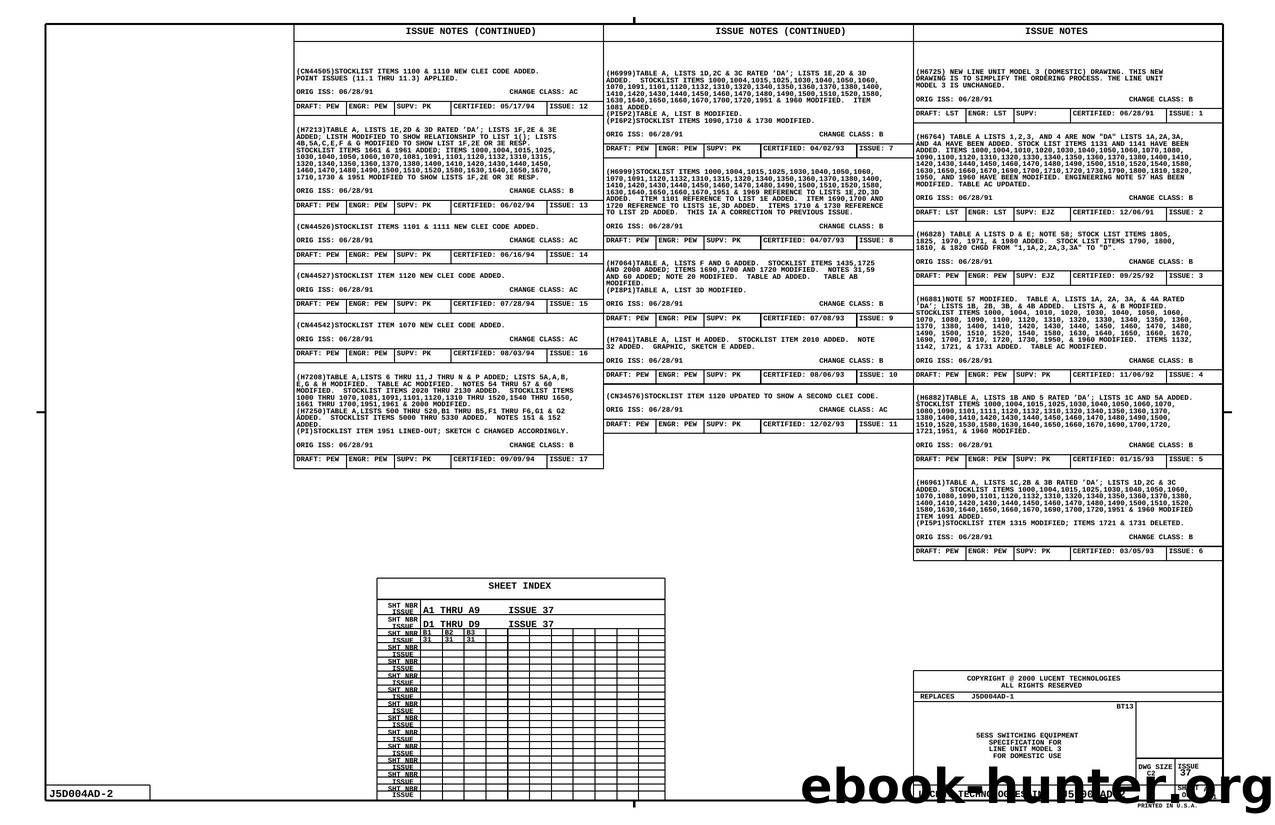 5ESS SWITCHING EQUIPMENT SPECIFICATION FOR LINE UNIT MODEL 3 FOR DOMESTIC USE by Unknown