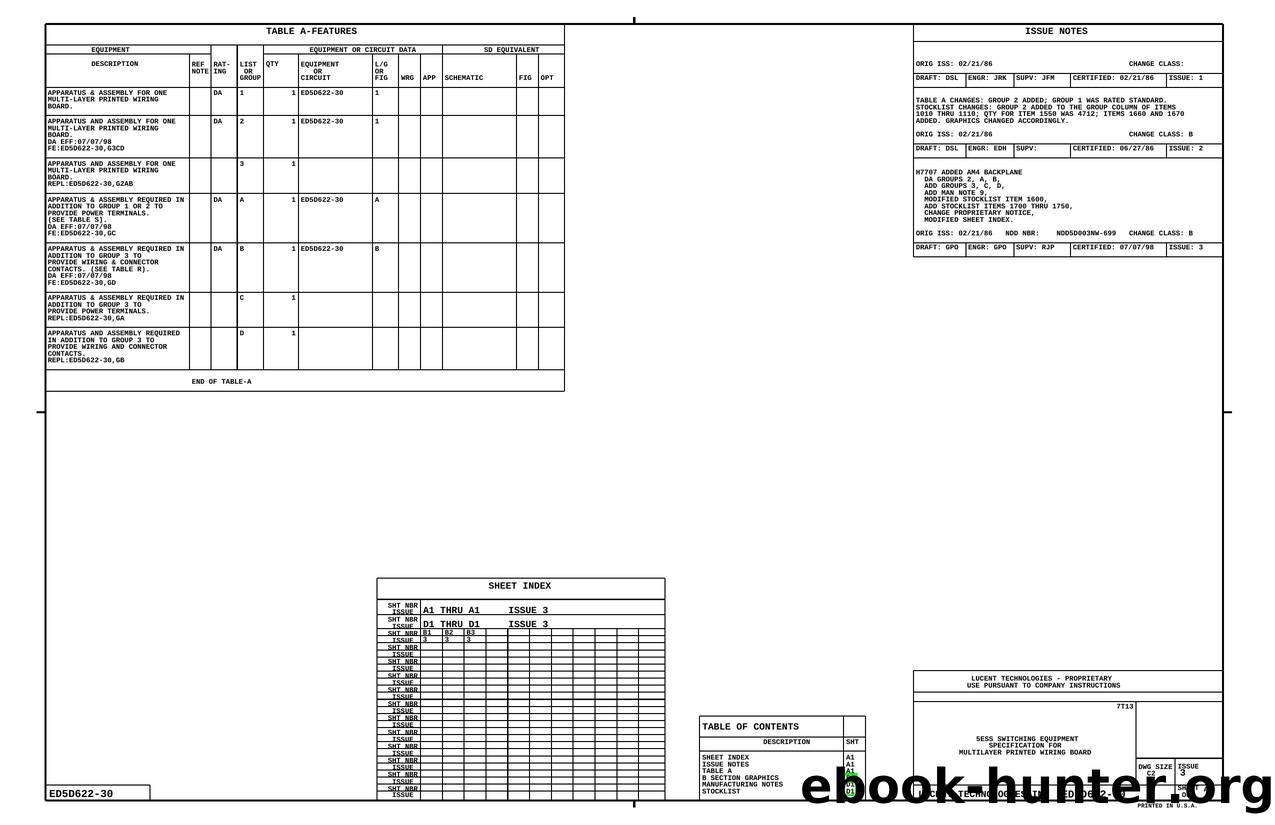 5ESS SWITCHING EQUIPMENT SPECIFICATION FOR MULTILAYER PRINTED WIRING BOARD by Unknown