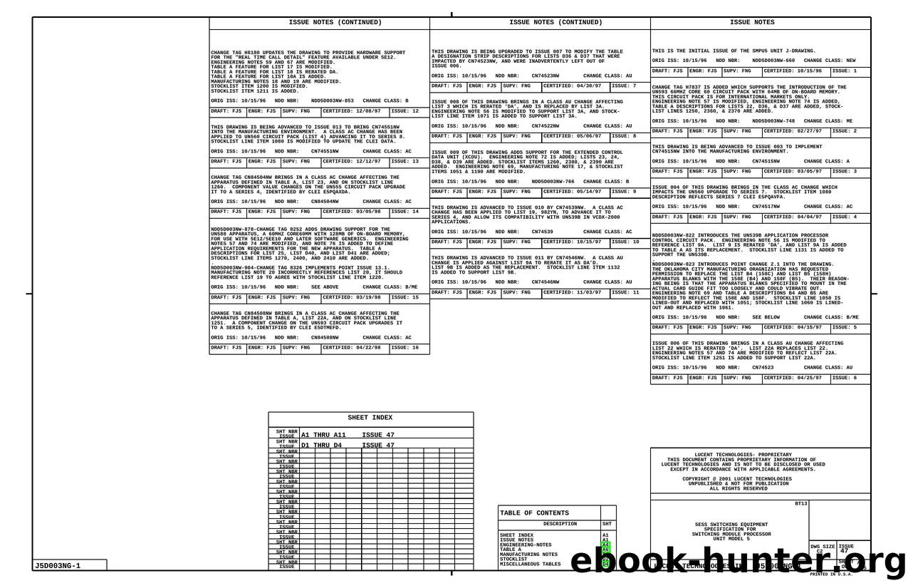 5ESS SWITCHING EQUIPMENT SPECIFICATION FOR SWITCHING MODULE PROCESSOR UNIT MODEL 5 by Unknown