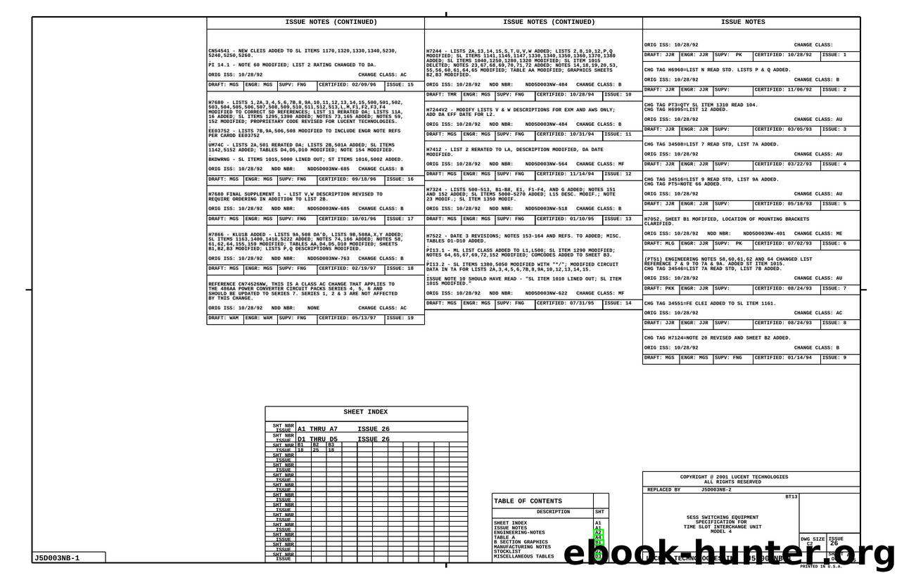 5ESS SWITCHING EQUIPMENT SPECIFICATION FOR TIME SLOT INTERCHANGE UNIT MODEL 4 by Unknown