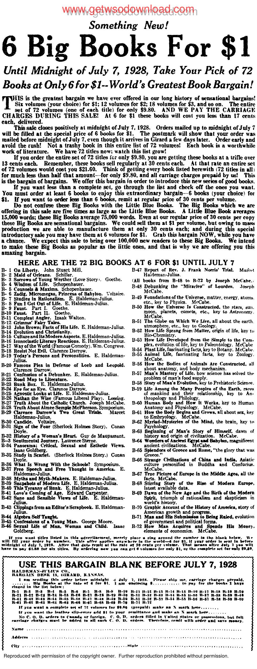 6 Big Books for 1 Dollar by Unknown