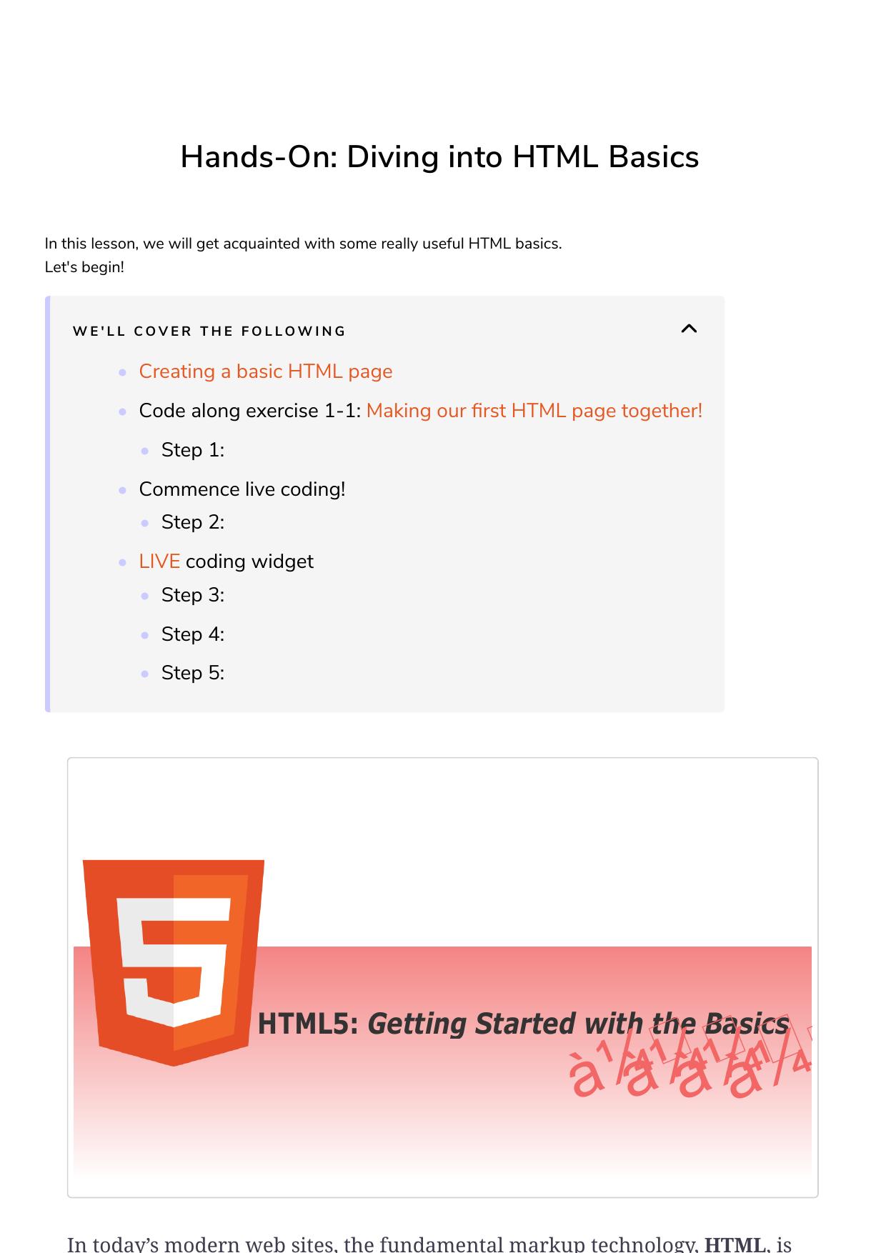6 Hands On Diving into HTML Basics by Unknown