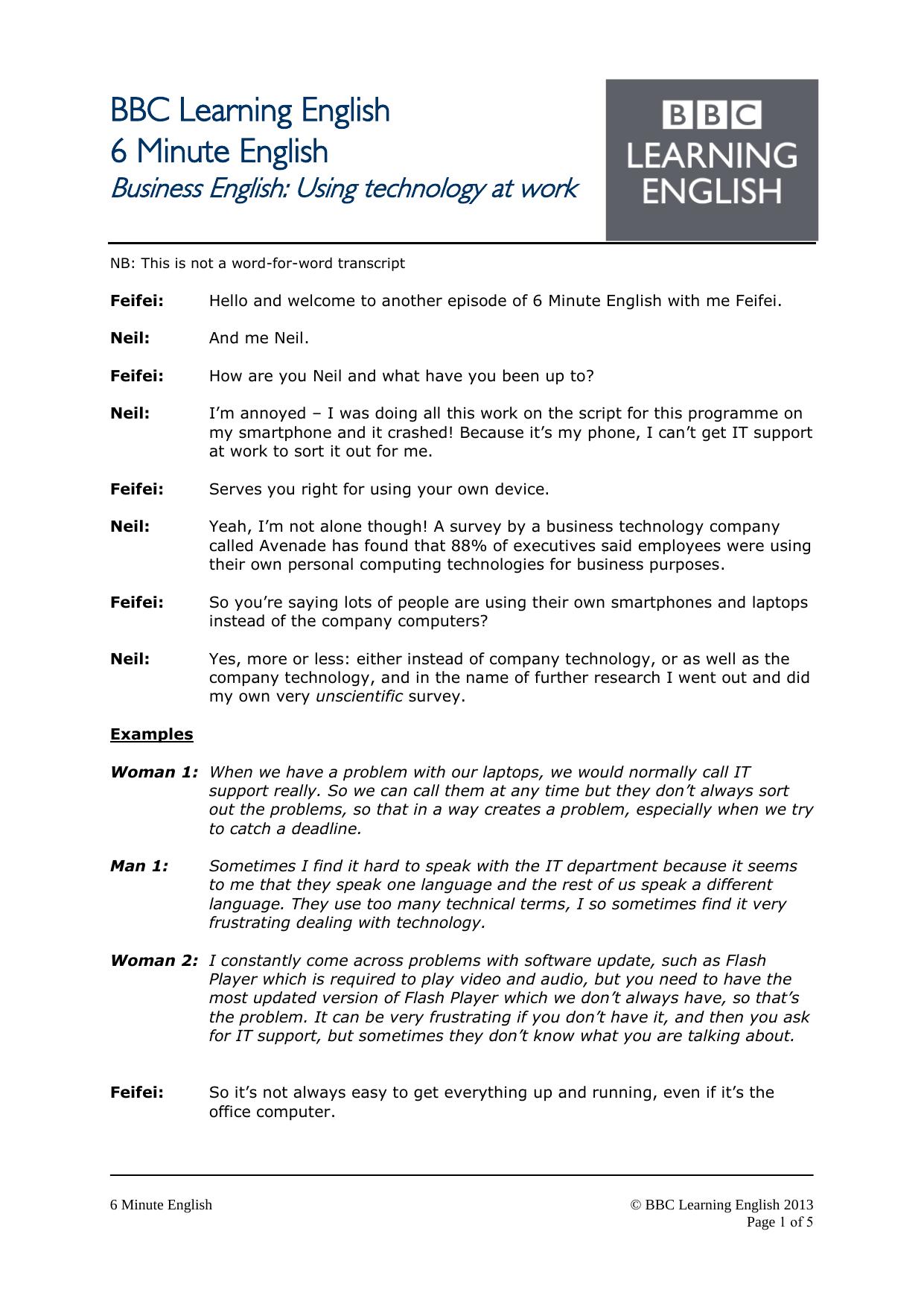 6 Minute English: Business English by cathachap@yahoo.com