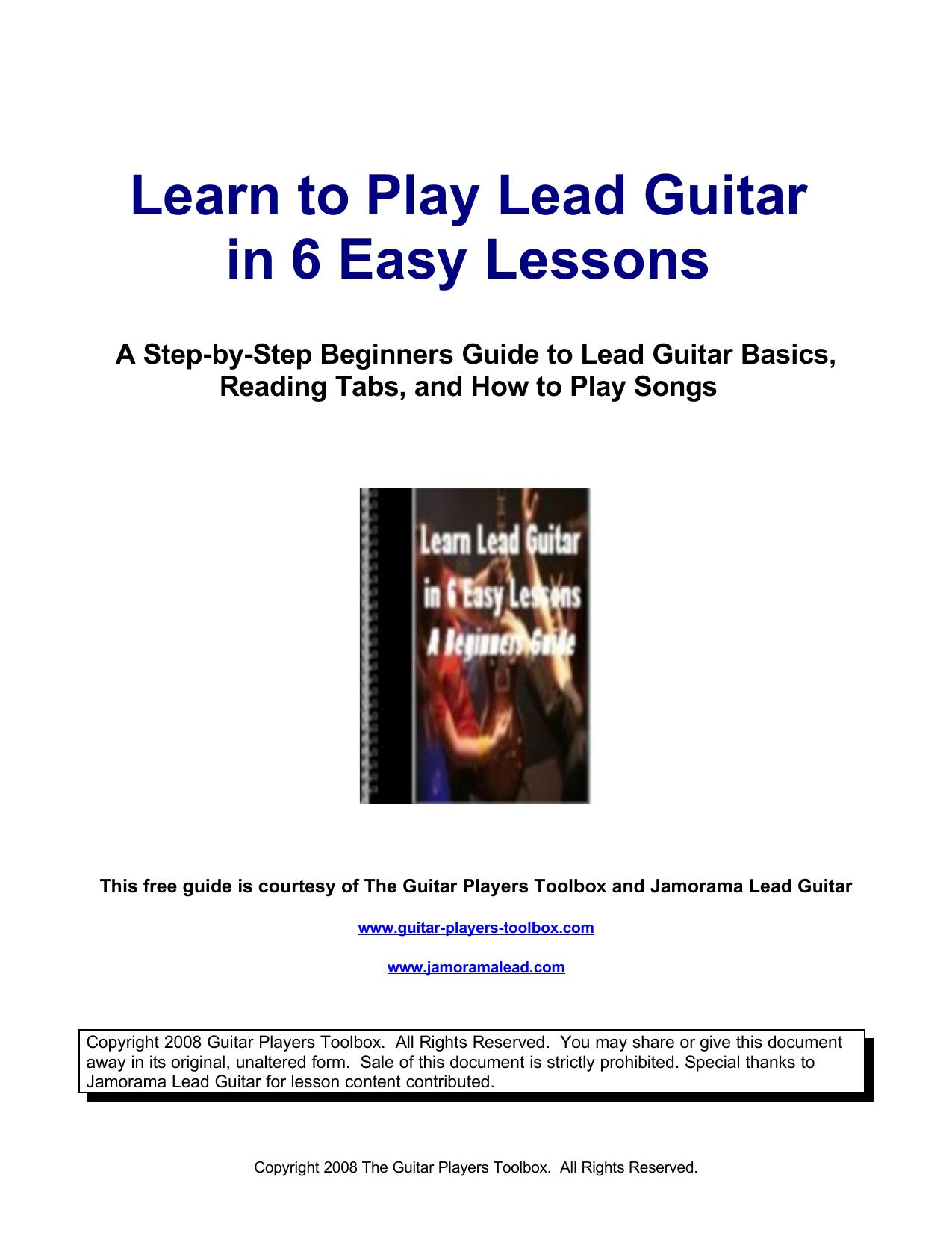 6 Part Beginners Lead Guitar Course - Part One by Unknown