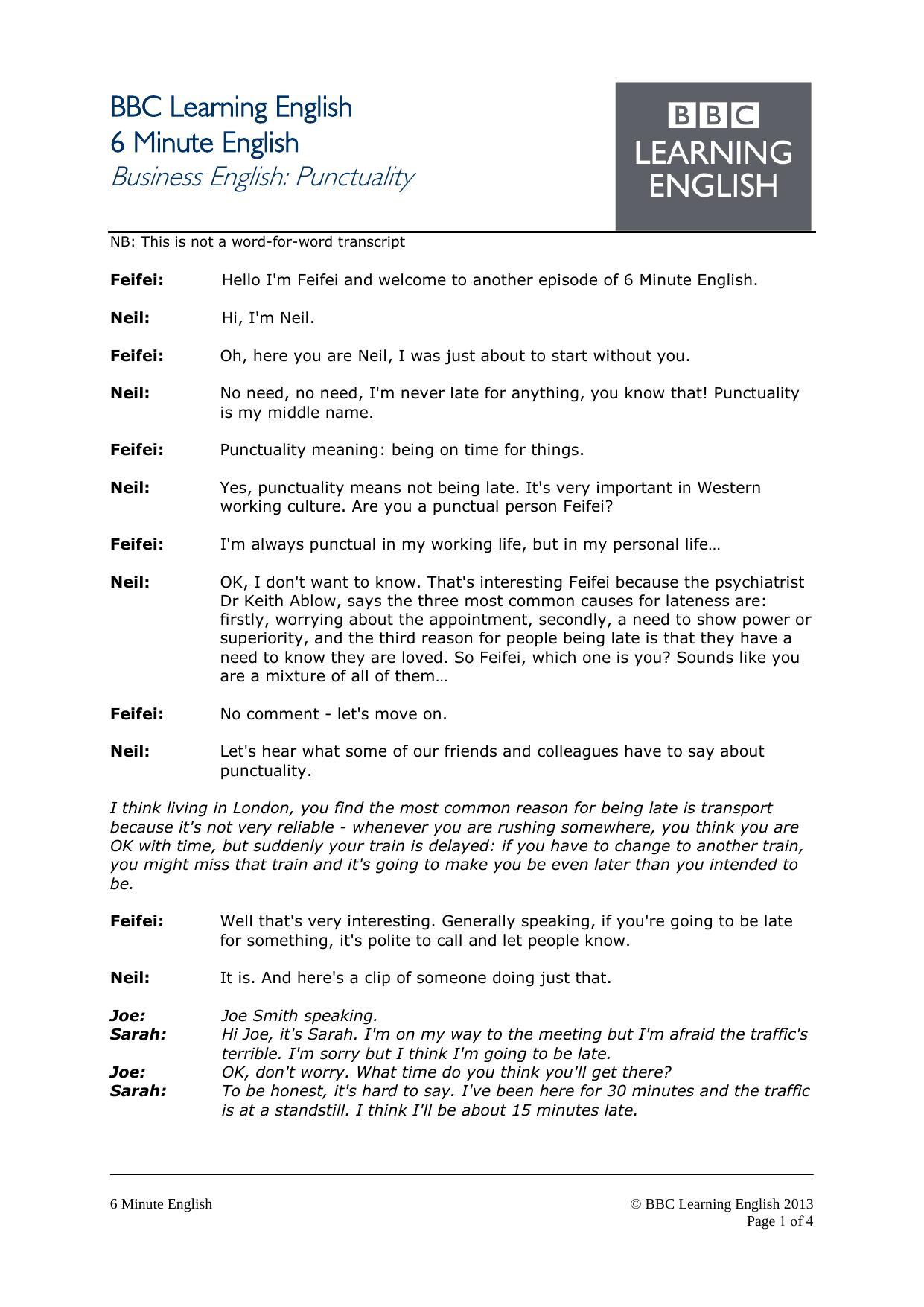 6-min Business: Punctuality by cathachap@yahoo.com