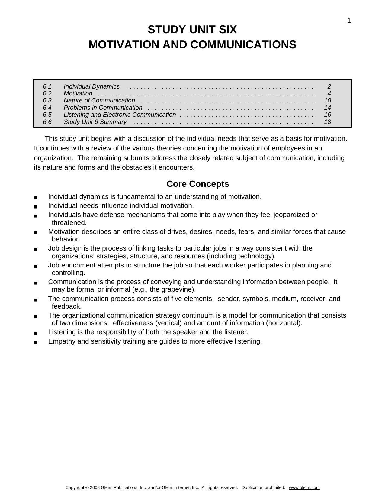 6. Motivation and Communications by Unknown