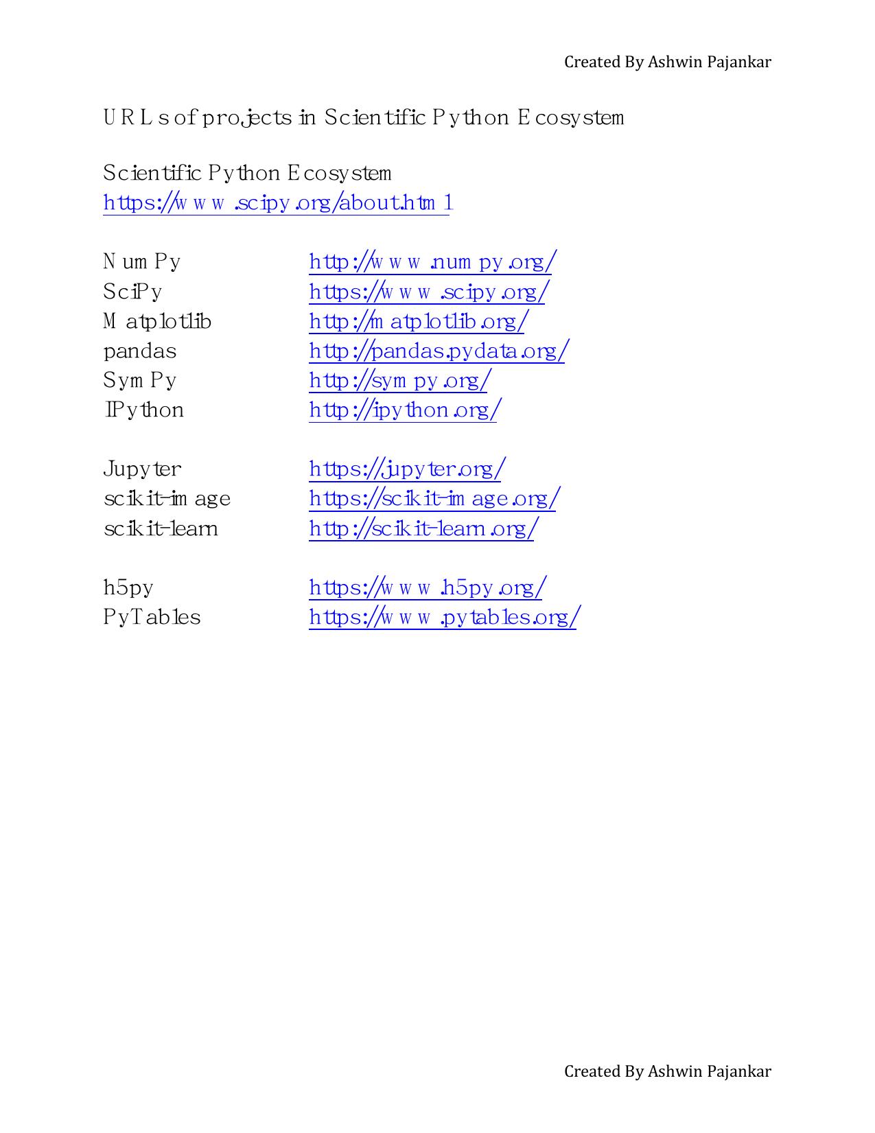 6.1 06 URLs of projects in Scientific Python Ecosystem.pdf by Ashwin