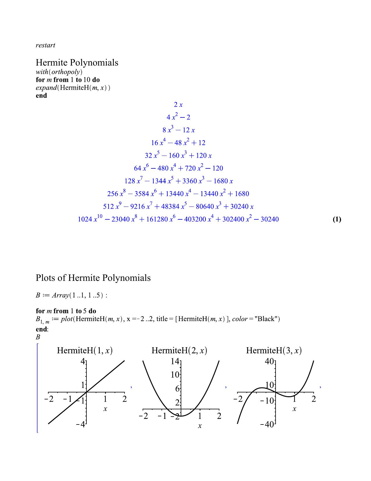 6.5 Hermite Polynomials by Unknown