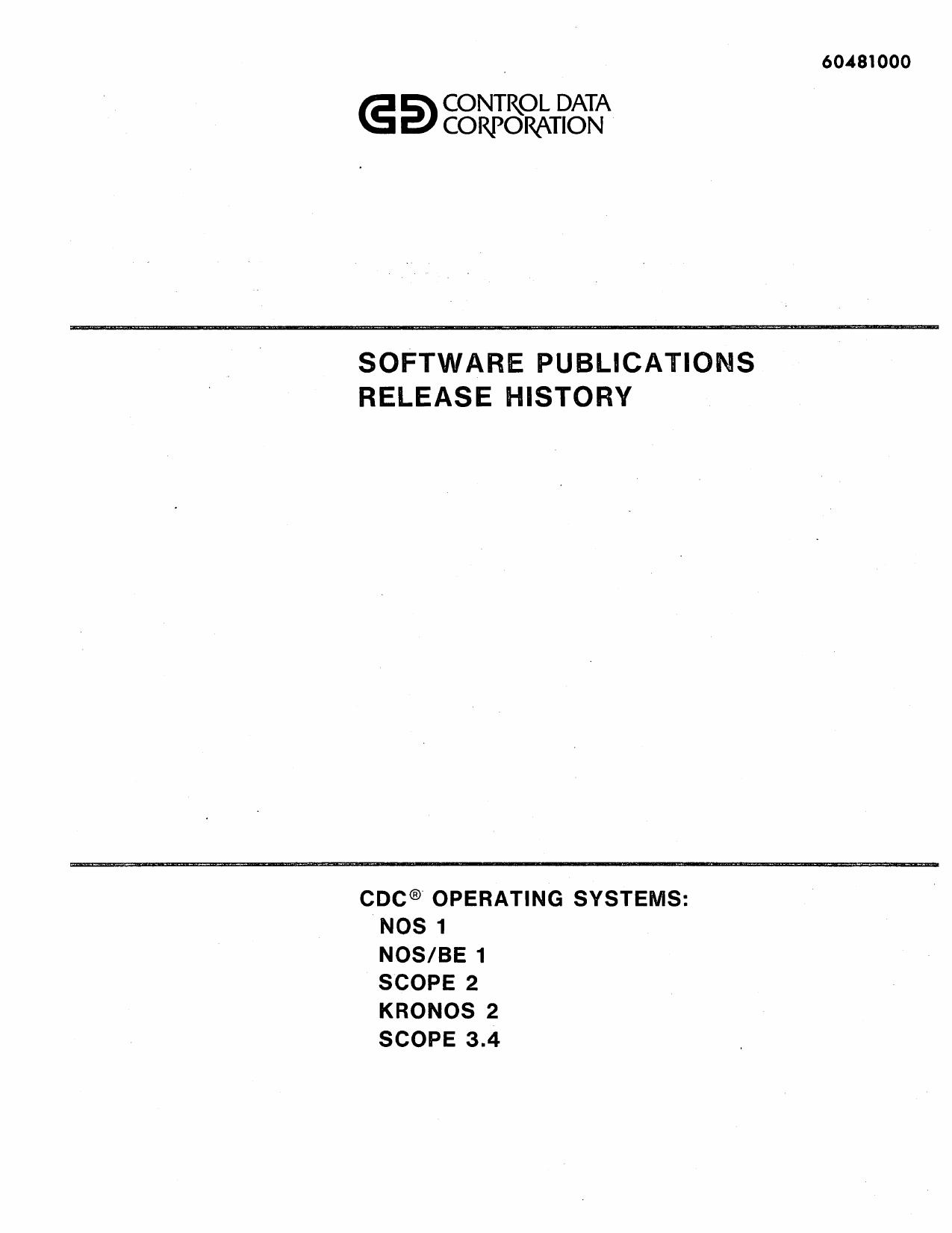 60481000J Software Publications Release History Dec80 by Unknown