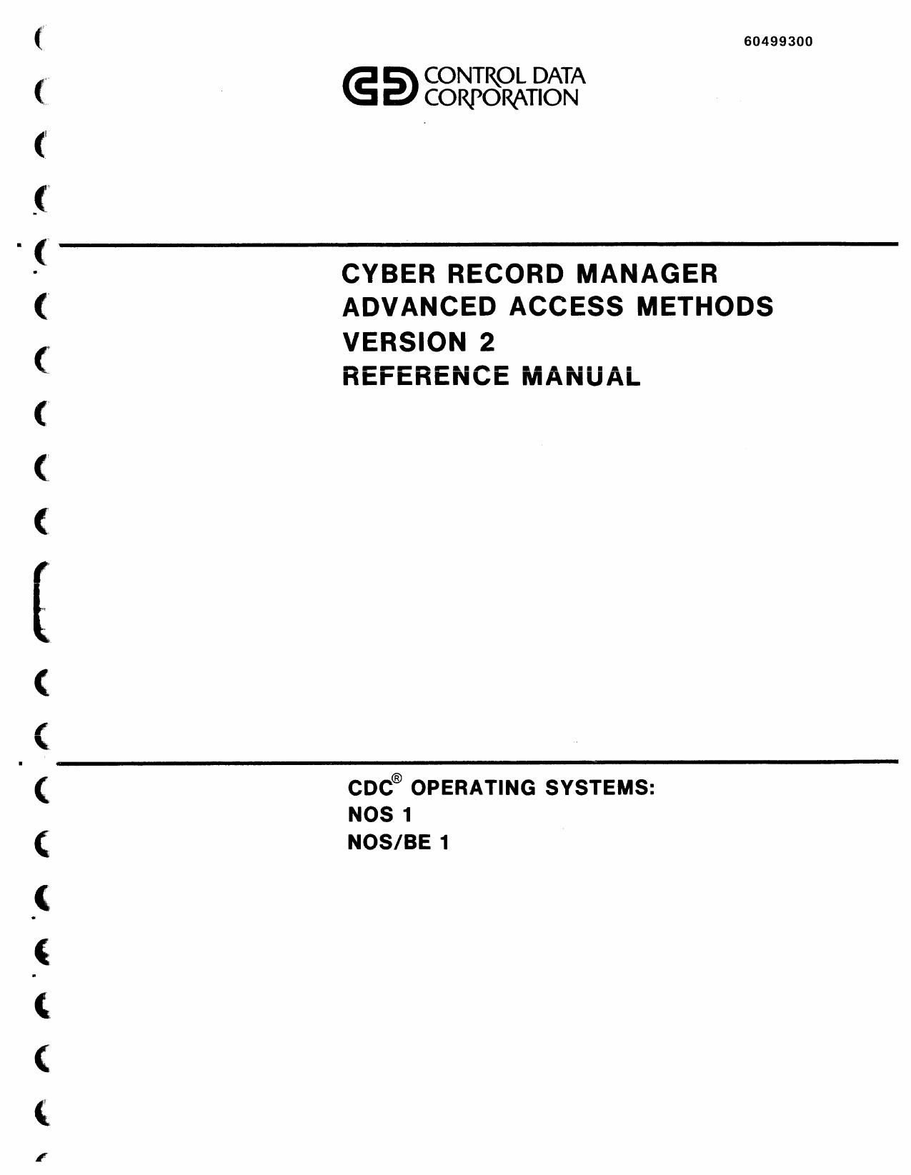 60499300A Cyber Record Manager Advanced Access Methods Version 2 Mar78 by Unknown