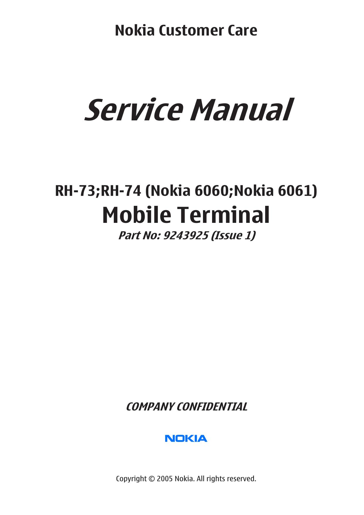 6060 RH-73 Service Manual by Unknown